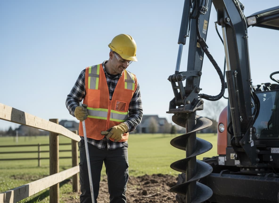 Fencing technician at work