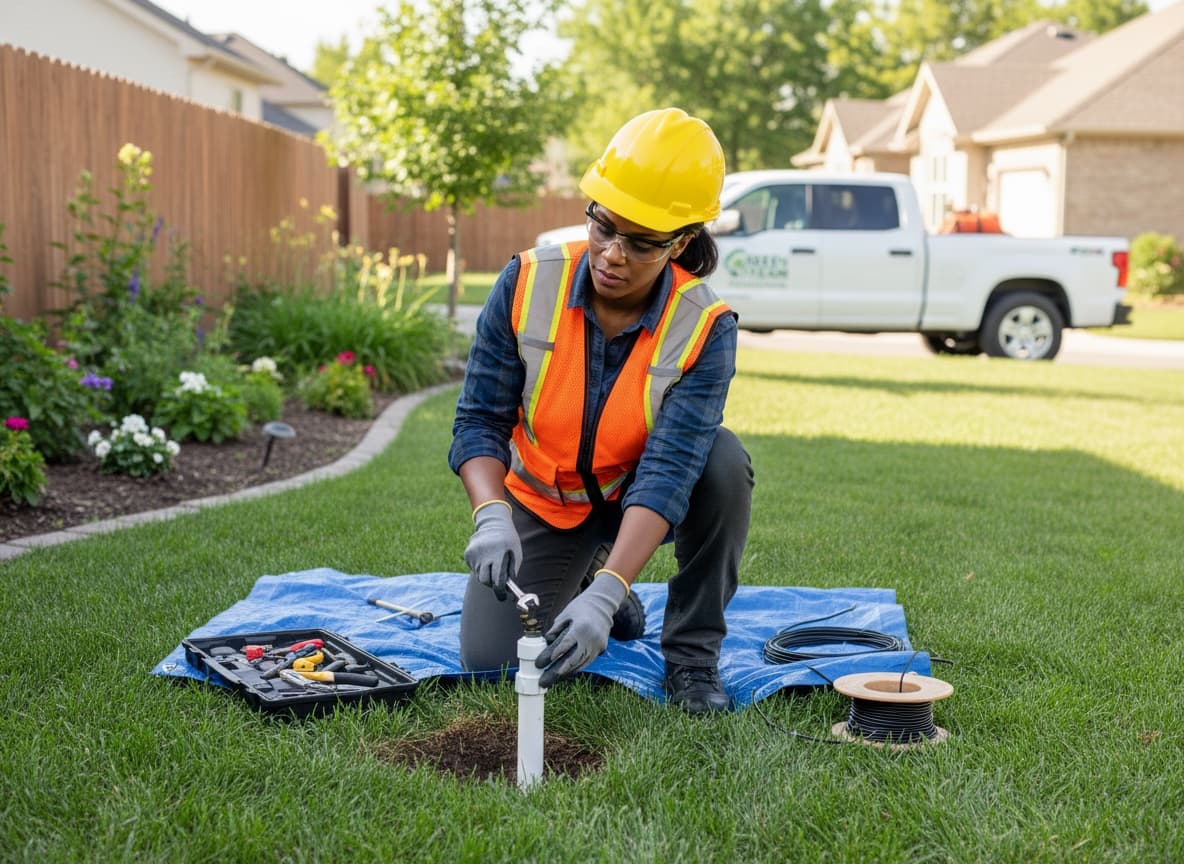 Irrigation technician at work