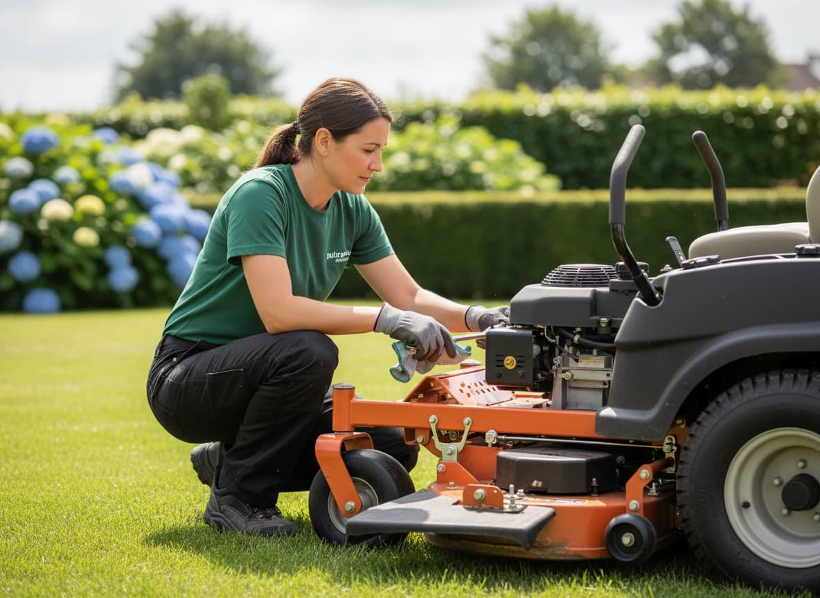 Landscaping technician at work