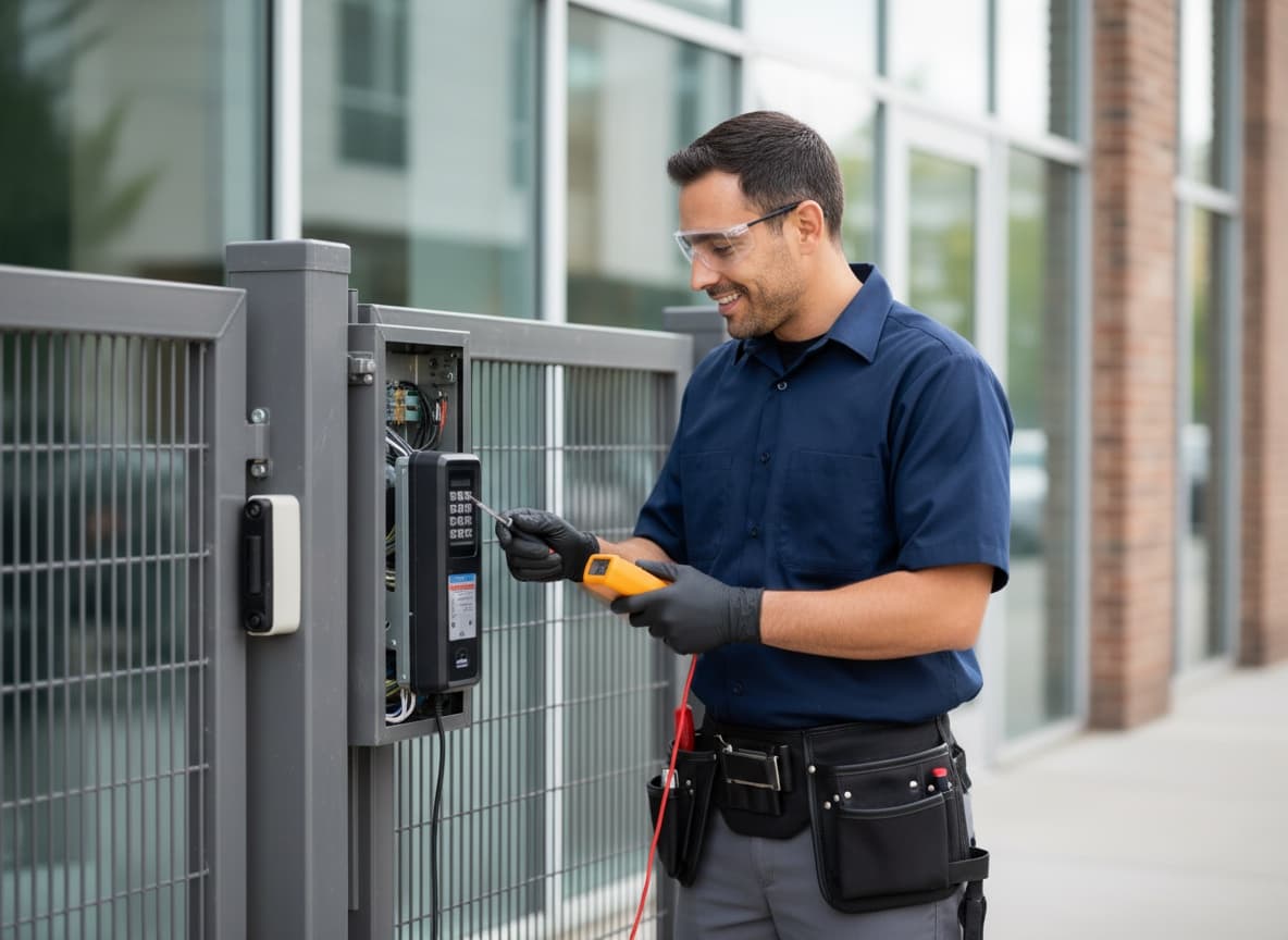 Locksmith technician at work