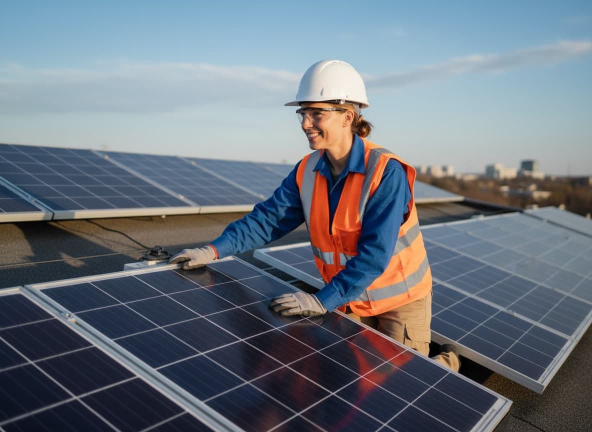 Solar technician at work